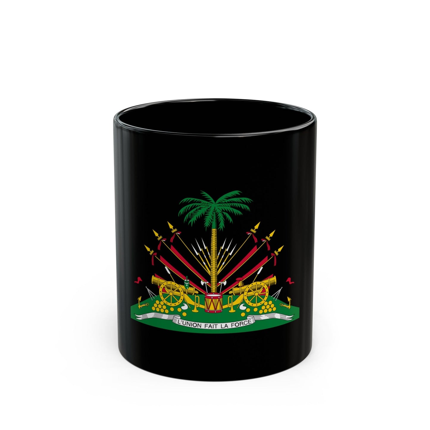 Coat of arms of Haiti (1964-1986) - Black Coffee Mug-11oz-The Sticker Space