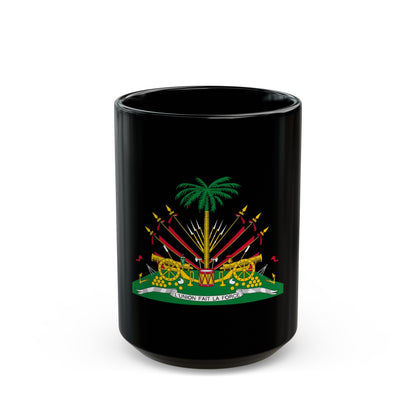 Coat of arms of Haiti (1964-1986) - Black Coffee Mug-15oz-The Sticker Space