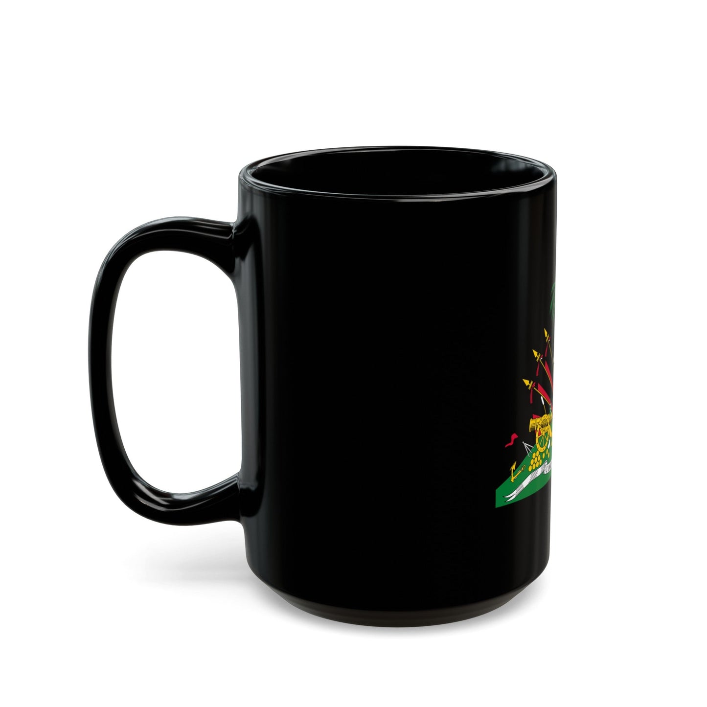 Coat of arms of Haiti (1964-1986) - Black Coffee Mug-The Sticker Space