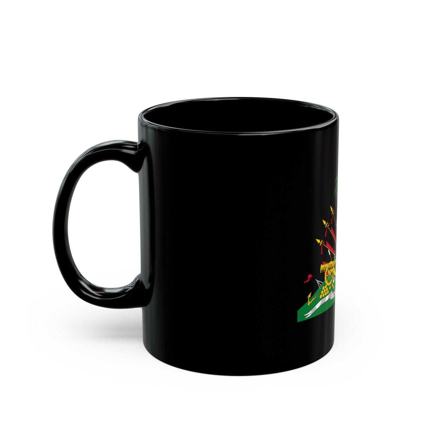 Coat of arms of Haiti (1964-1986) - Black Coffee Mug-The Sticker Space