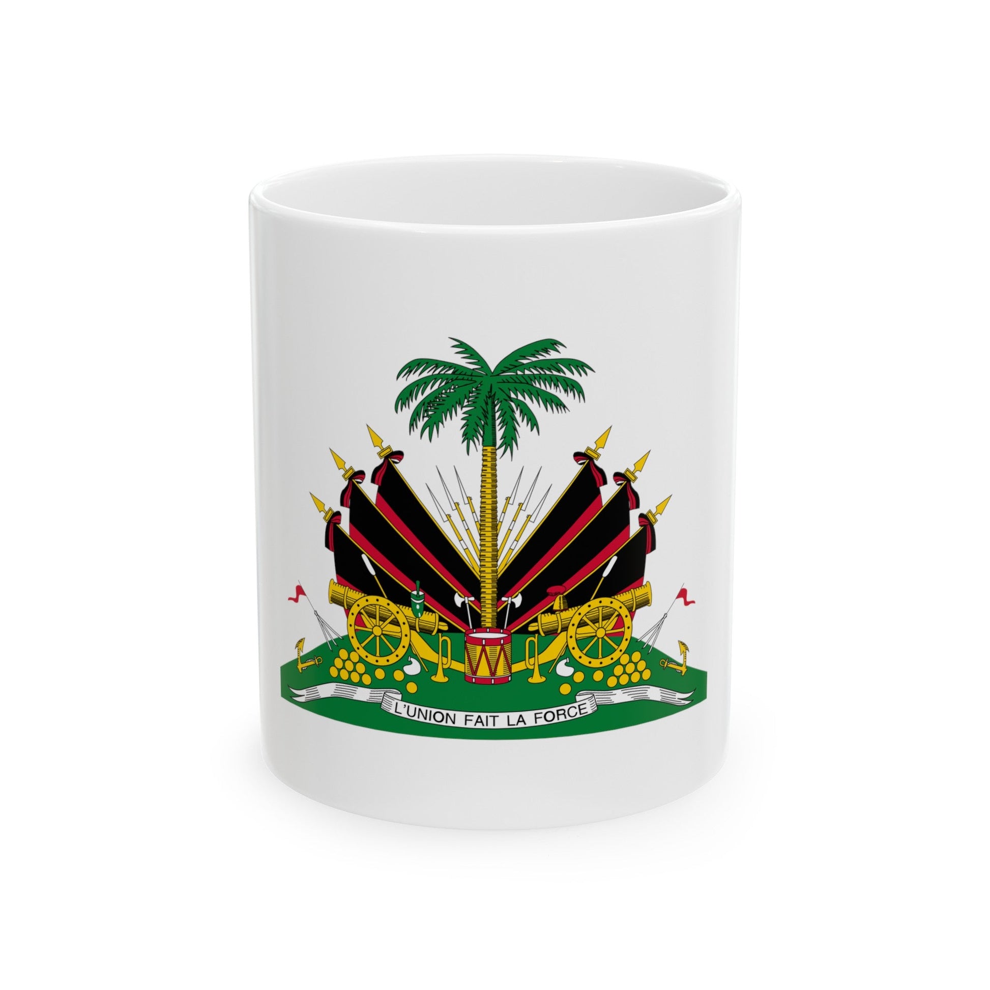 Coat of arms of Haiti (1964-1986) - White Coffee Mug-11oz-The Sticker Space