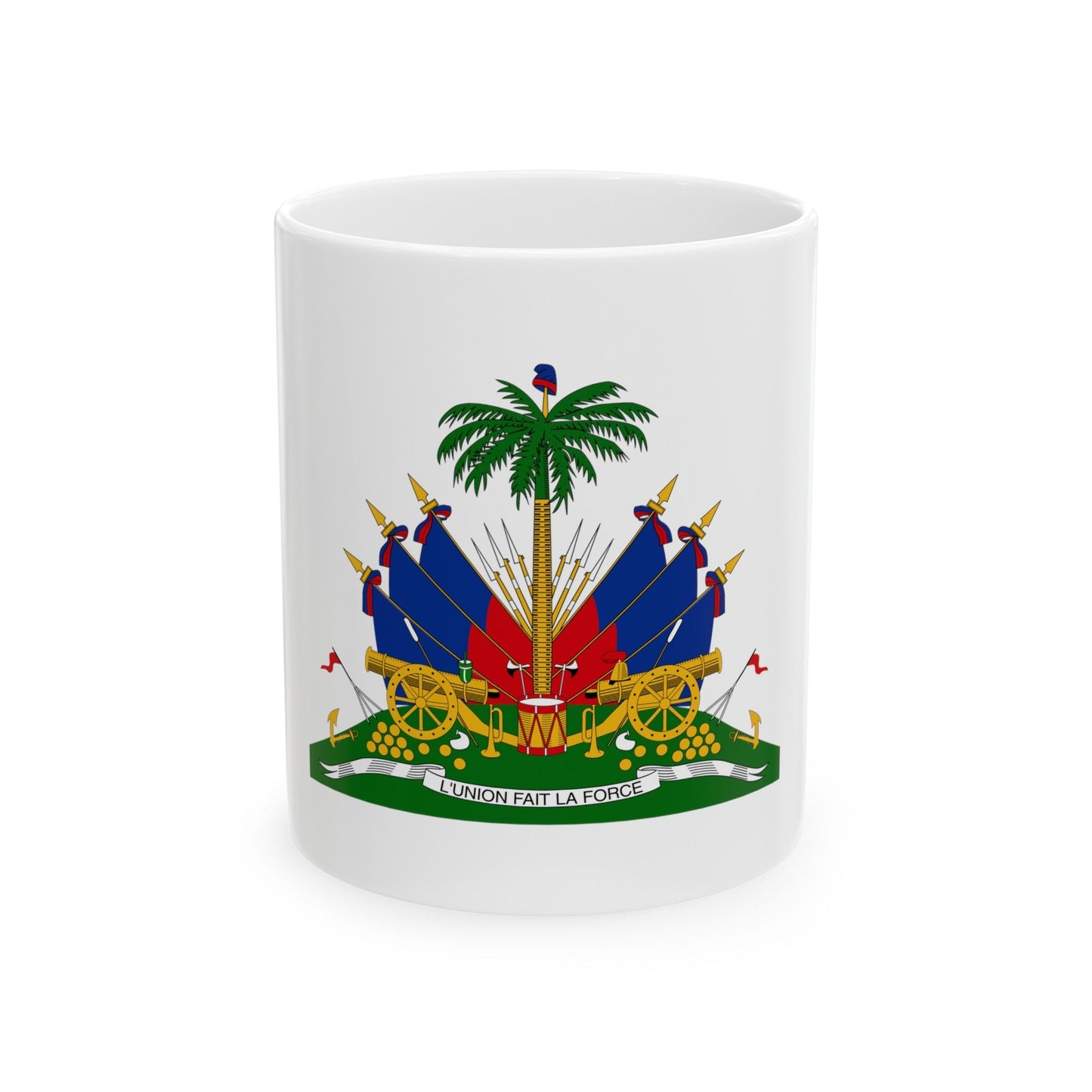 Coat of arms of Haiti - White Coffee Mug-11oz-The Sticker Space