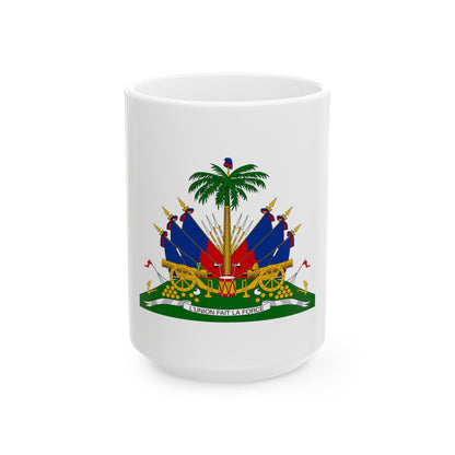 Coat of arms of Haiti - White Coffee Mug-15oz-The Sticker Space