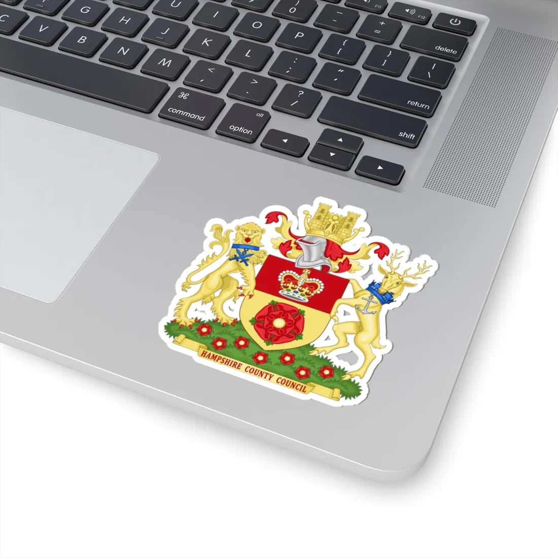 Coat of arms of Hampshire County Council England (England) (Coat of Arms) STICKER Vinyl Kiss-Cut Decal - The Sticker Space