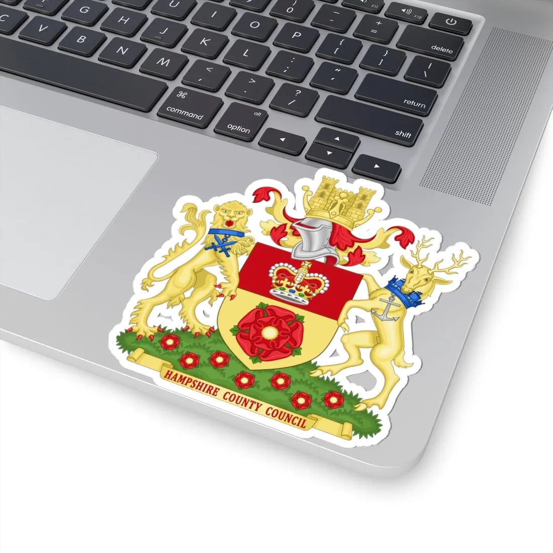 Coat of arms of Hampshire County Council England (England) (Coat of Arms) STICKER Vinyl Kiss-Cut Decal - The Sticker Space
