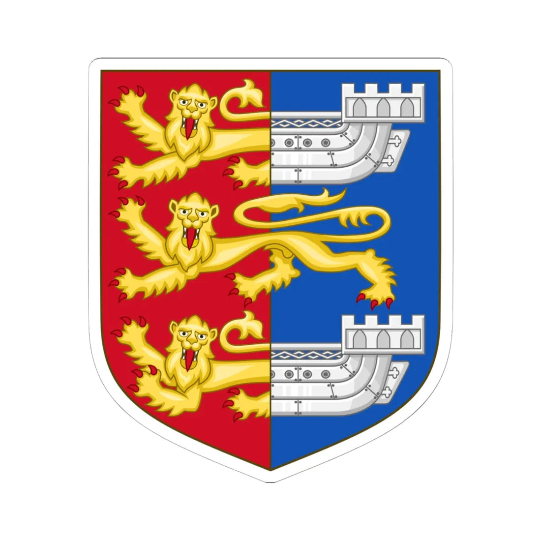 Coat of Arms of Hastings (England) (Coat of Arms) STICKER Vinyl Kiss-Cut Decal 6 Inch White - The Sticker Space