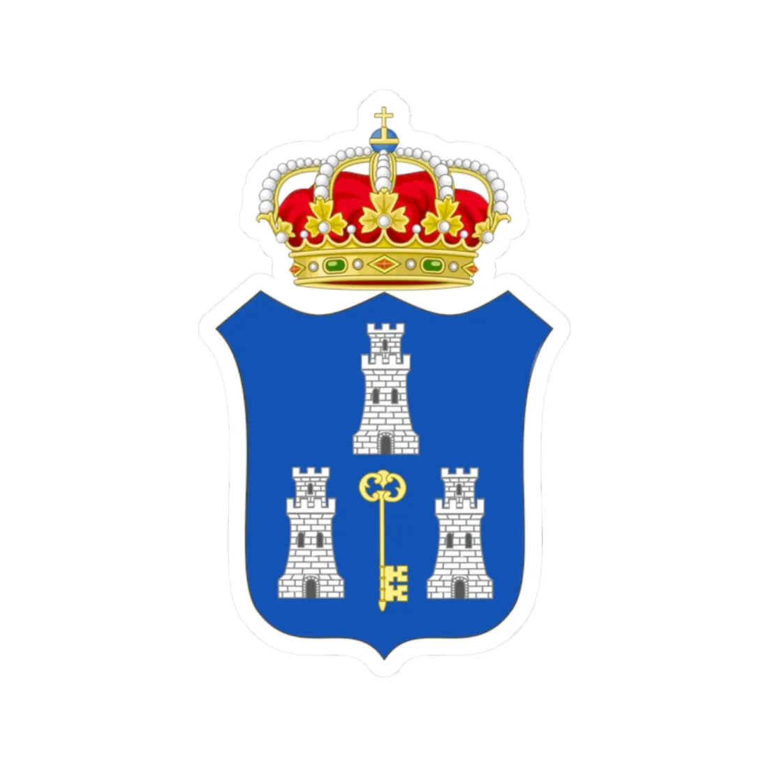 Coat of arms of Havana Colonial (Cuba) (Coat of Arms) STICKER Vinyl Kiss-Cut Decal 2 Inch White - The Sticker Space