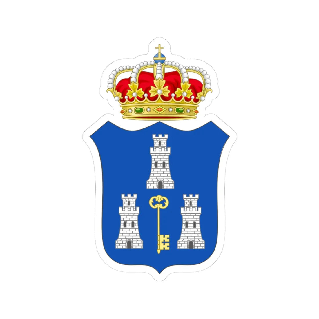 Coat of arms of Havana Colonial (Cuba) (Coat of Arms) STICKER Vinyl Kiss-Cut Decal 3 Inch White - The Sticker Space