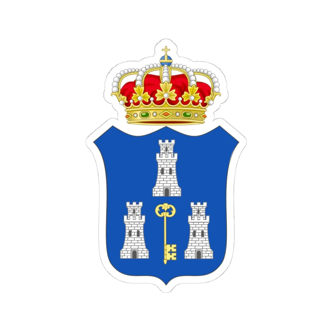 Coat of arms of Havana Colonial (Cuba) (Coat of Arms) STICKER Vinyl Kiss-Cut Decal 4 Inch White - The Sticker Space