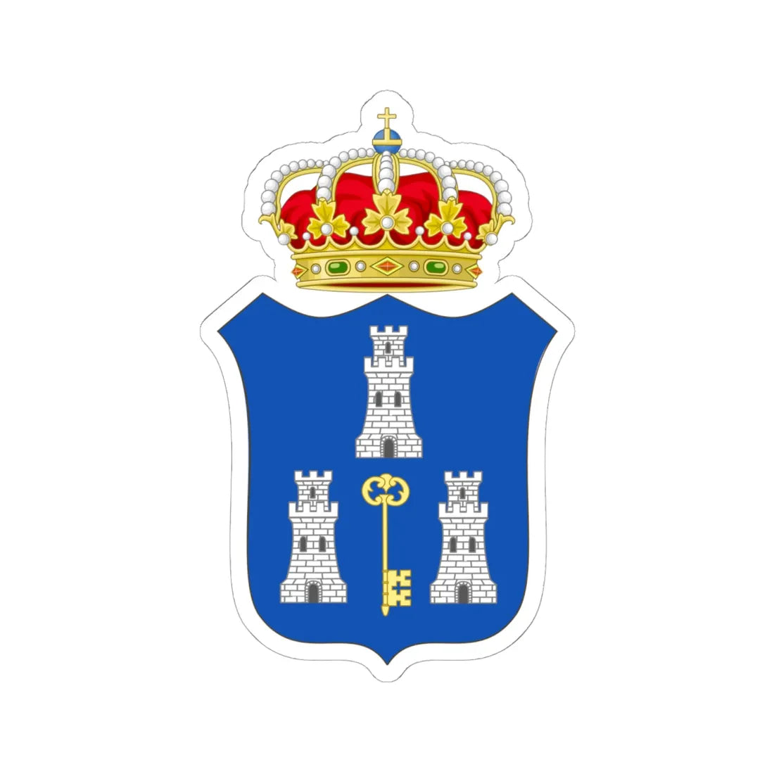 Coat of arms of Havana Colonial (Cuba) (Coat of Arms) STICKER Vinyl Kiss-Cut Decal 6 Inch White - The Sticker Space