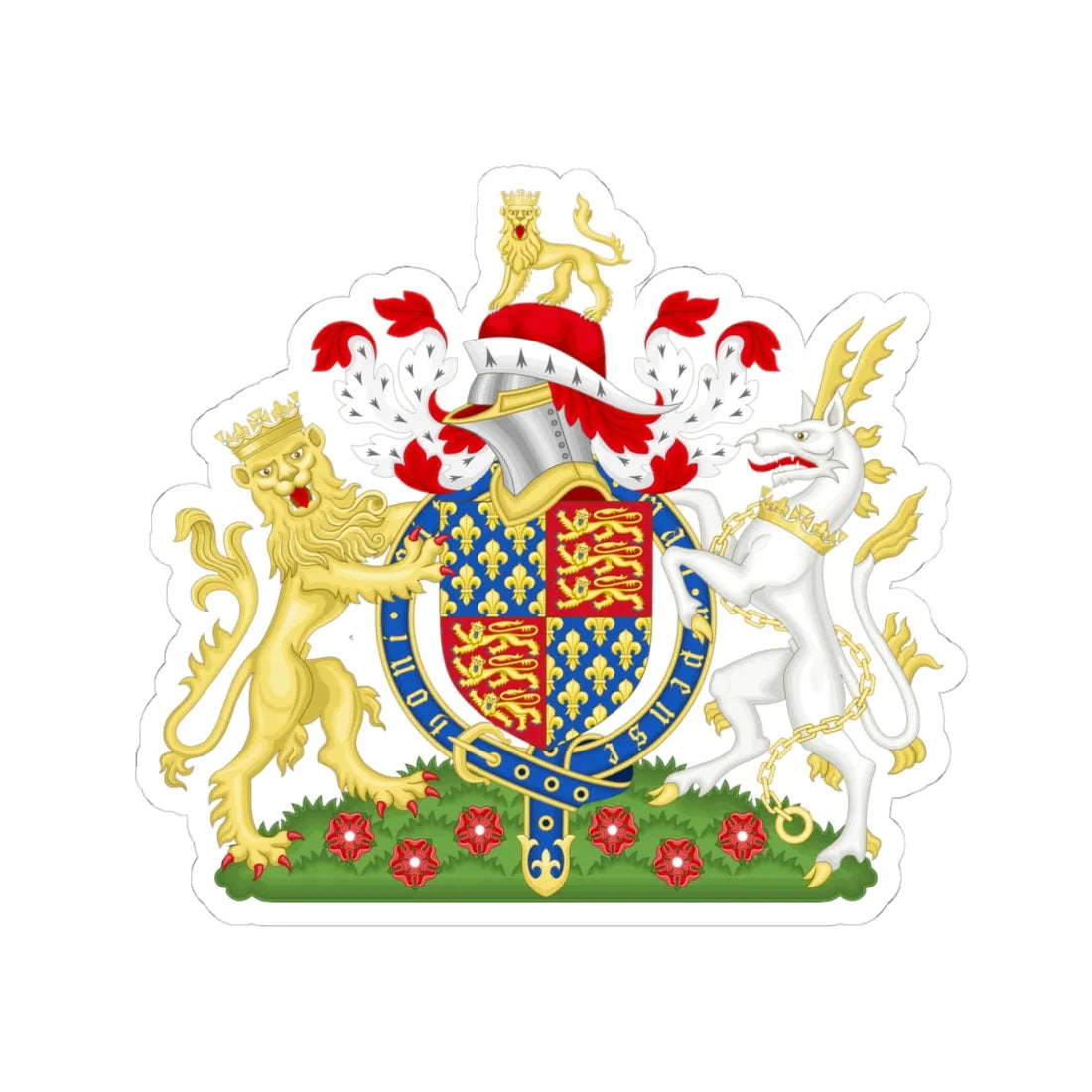 Coat of Arms of Henry IV of England 1399-1413 (England) (Coat of Arms) STICKER Vinyl Kiss-Cut Decal 4 Inch White - The Sticker Space