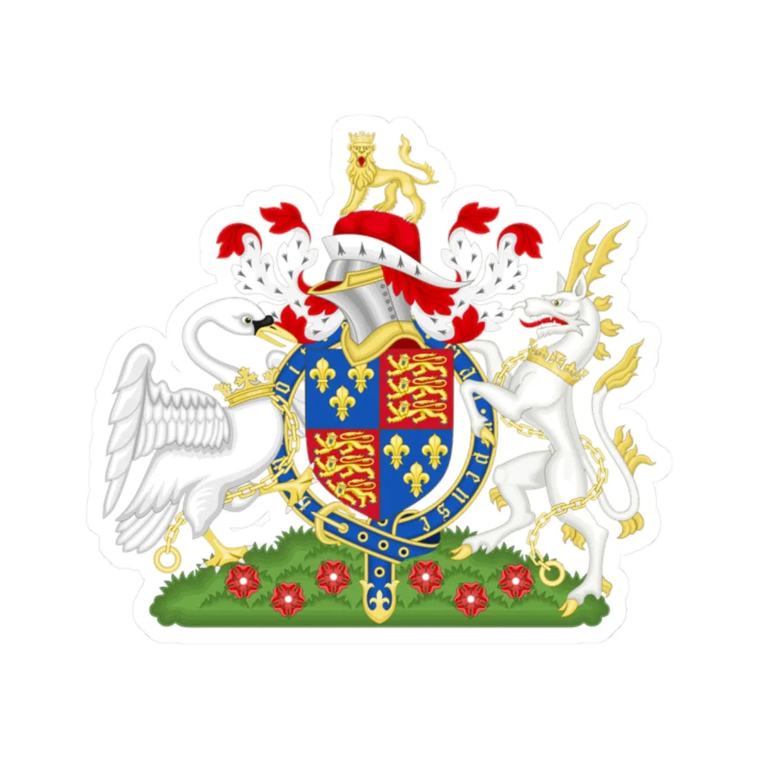 Coat of Arms of Henry IV  V of England 1406-1422 Variant 2 (England) (Coat of Arms) STICKER Vinyl Kiss-Cut Decal 2 Inch White - The Sticker Space