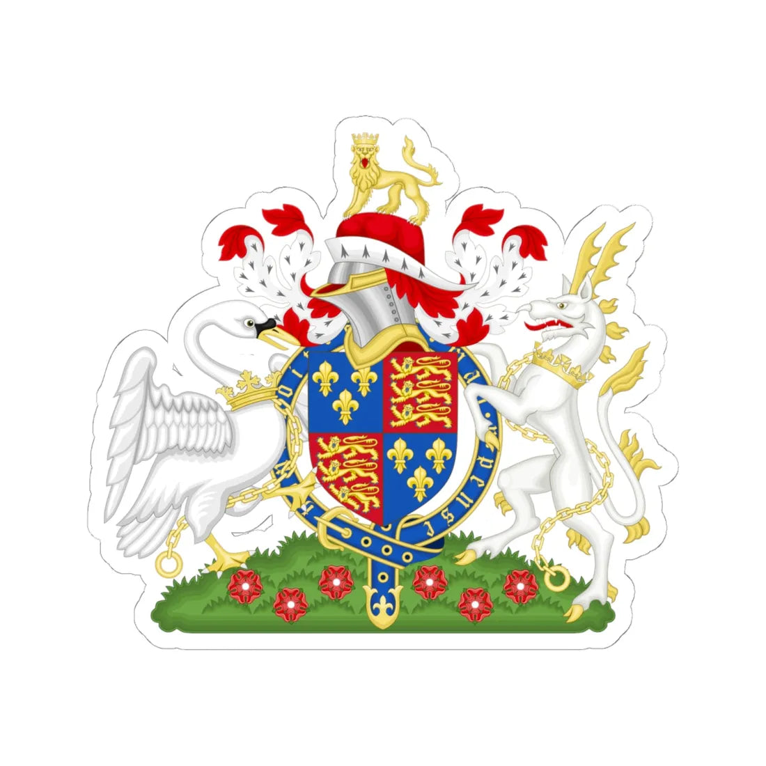 Coat of Arms of Henry IV  V of England 1406-1422 Variant 2 (England) (Coat of Arms) STICKER Vinyl Kiss-Cut Decal 6 Inch White - The Sticker Space