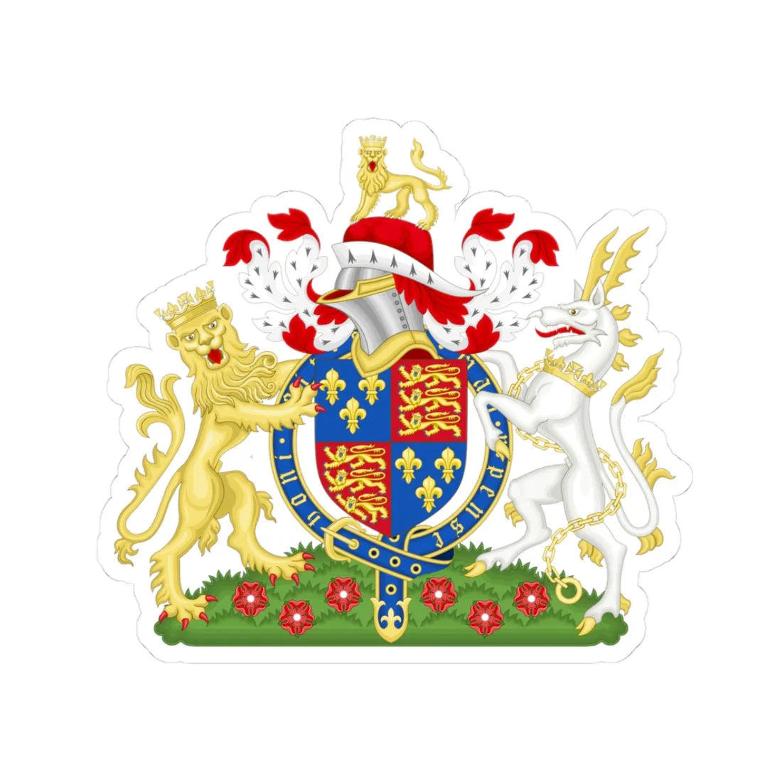 Coat of Arms of Henry IV  V of England 1413-1422 (England) (Coat of Arms) STICKER Vinyl Kiss-Cut Decal 3 Inch White - The Sticker Space