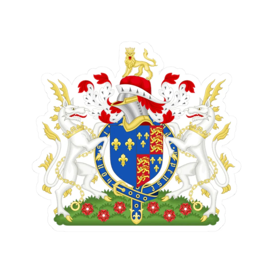 Coat of Arms of Henry VI of England 1422-1471 (England) (Coat of Arms) STICKER Vinyl Kiss-Cut Decal 2 Inch White - The Sticker Space