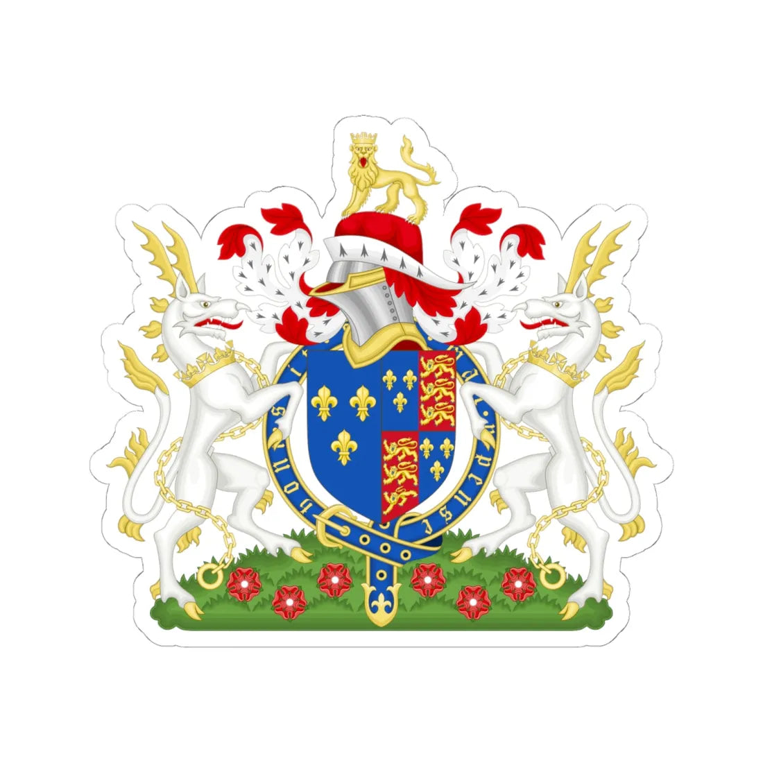 Coat of Arms of Henry VI of England 1422-1471 (England) (Coat of Arms) STICKER Vinyl Kiss-Cut Decal 6 Inch White - The Sticker Space