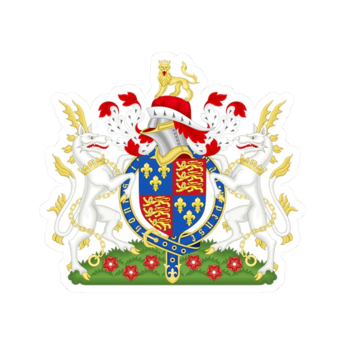 Coat of Arms of Henry VI of England 1422-1471 Variant 1 (England) (Coat of Arms) STICKER Vinyl Kiss-Cut Decal 2 Inch White - The Sticker Space