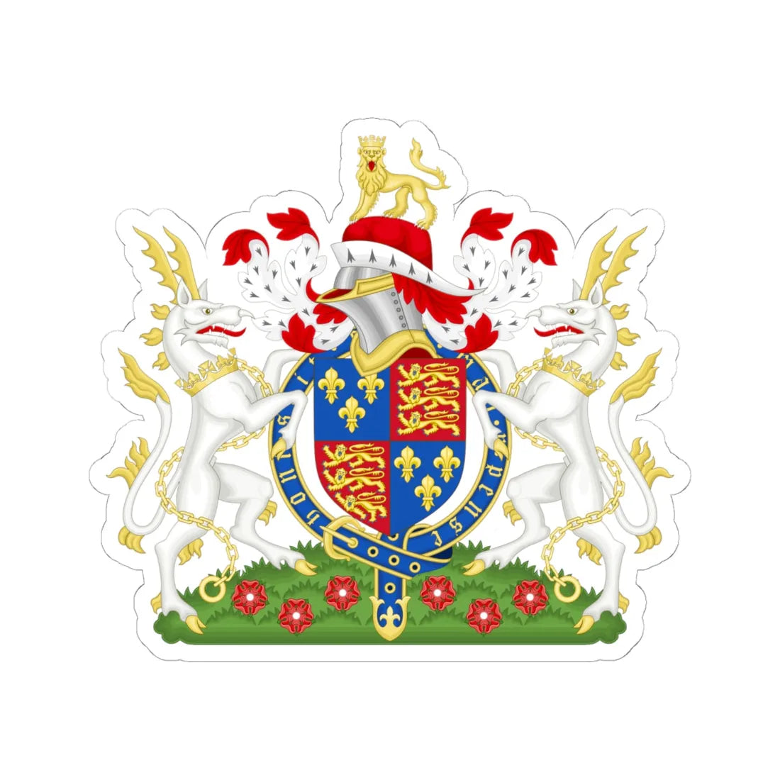 Coat of Arms of Henry VI of England 1422-1471 Variant 1 (England) (Coat of Arms) STICKER Vinyl Kiss-Cut Decal 6 Inch White - The Sticker Space