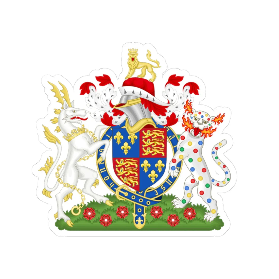 Coat of Arms of Henry VI of England 1422-1471 Variant 3 (England) (Coat of Arms) STICKER Vinyl Kiss-Cut Decal 3 Inch White - The Sticker Space