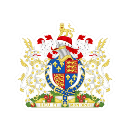 Coat of Arms of Henry VI of England 1422-1471 Variant Motto 1 (England) (Coat of Arms) STICKER Vinyl Kiss-Cut Decal 2 Inch White - The Sticker Space