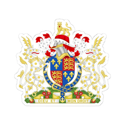Coat of Arms of Henry VI of England 1422-1471 Variant Motto 1 (England) (Coat of Arms) STICKER Vinyl Kiss-Cut Decal 6 Inch White - The Sticker Space