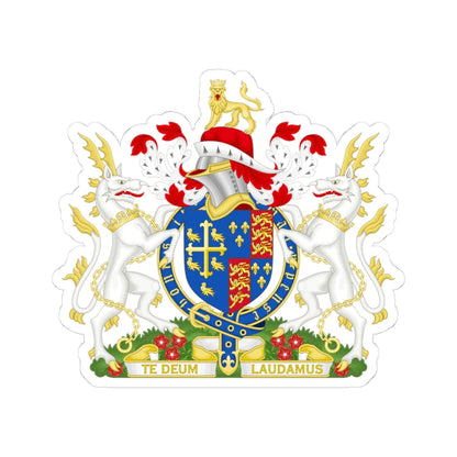 Coat of Arms of Henry VI of England 1422-1471 Variant Motto 2 (England) (Coat of Arms) STICKER Vinyl Kiss-Cut Decal 4 Inch White - The Sticker Space