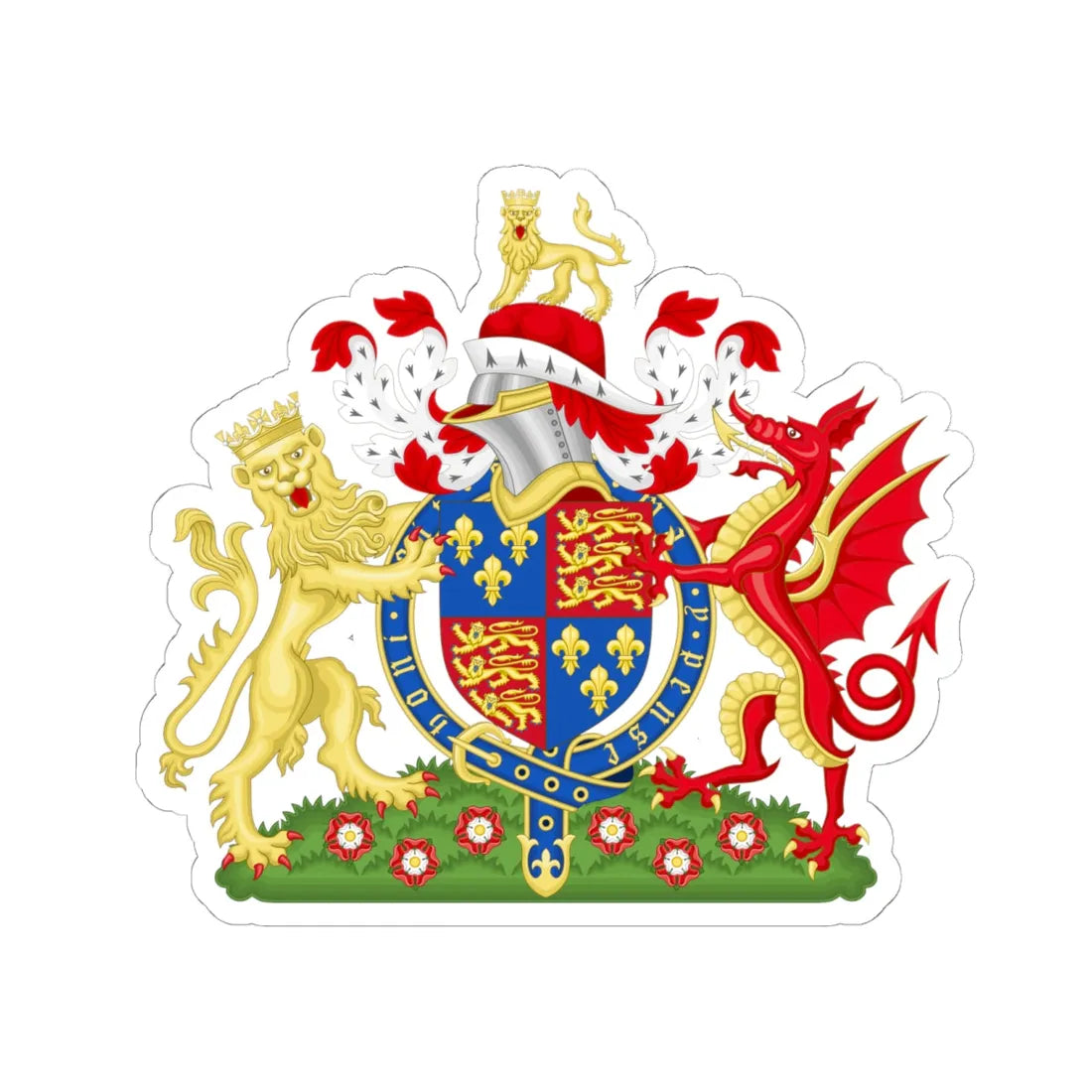 Coat of Arms of Henry VII of England 1485-1509 Variant 4 (England) (Coat of Arms) STICKER Vinyl Kiss-Cut Decal 6 Inch White - The Sticker Space