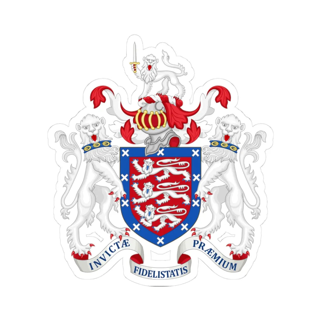 Coat of Arms of Hereford City Council (England) (Coat of Arms) STICKER Vinyl Kiss-Cut Decal 3 Inch White - The Sticker Space