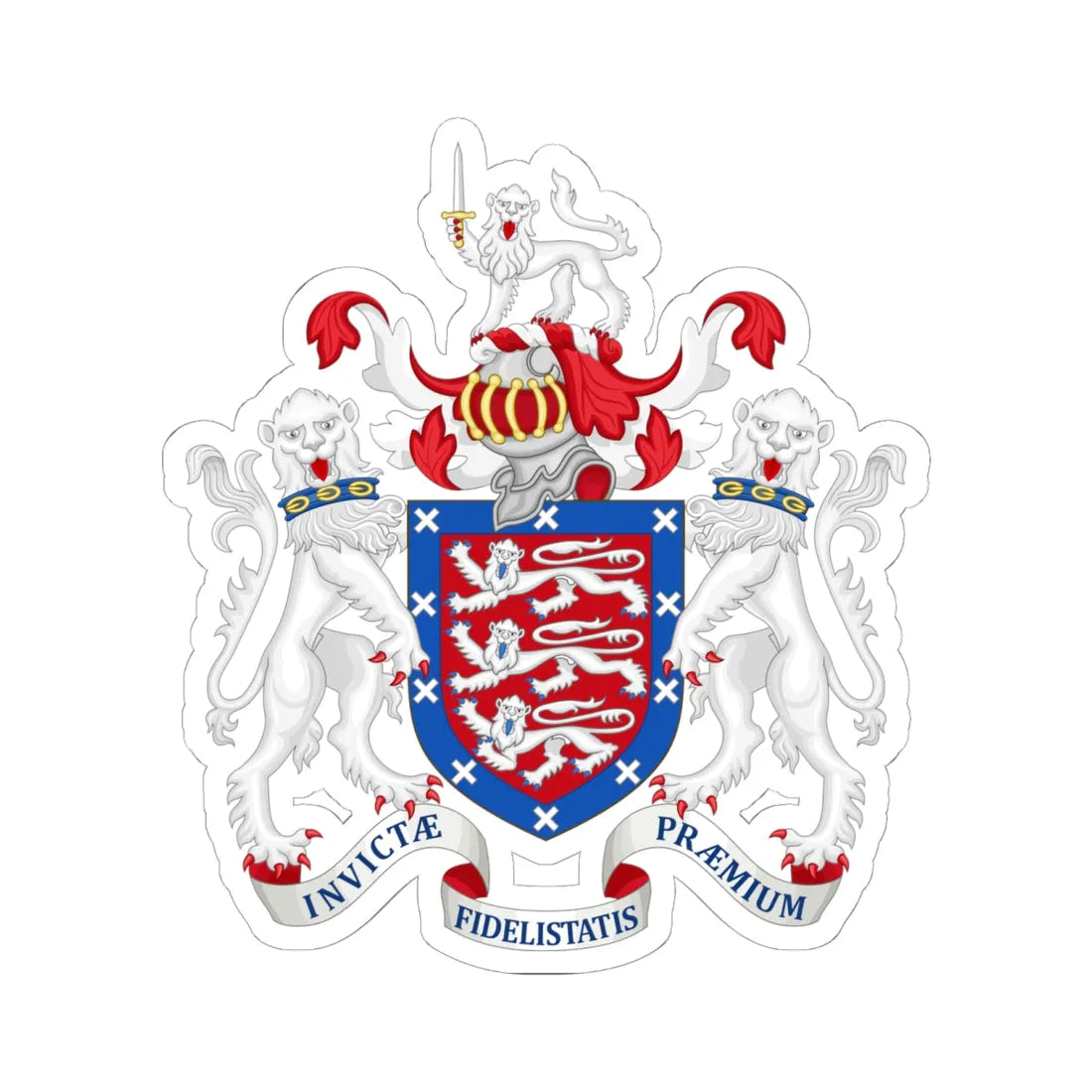 Coat of Arms of Hereford City Council (England) (Coat of Arms) STICKER Vinyl Kiss-Cut Decal 6 Inch White - The Sticker Space