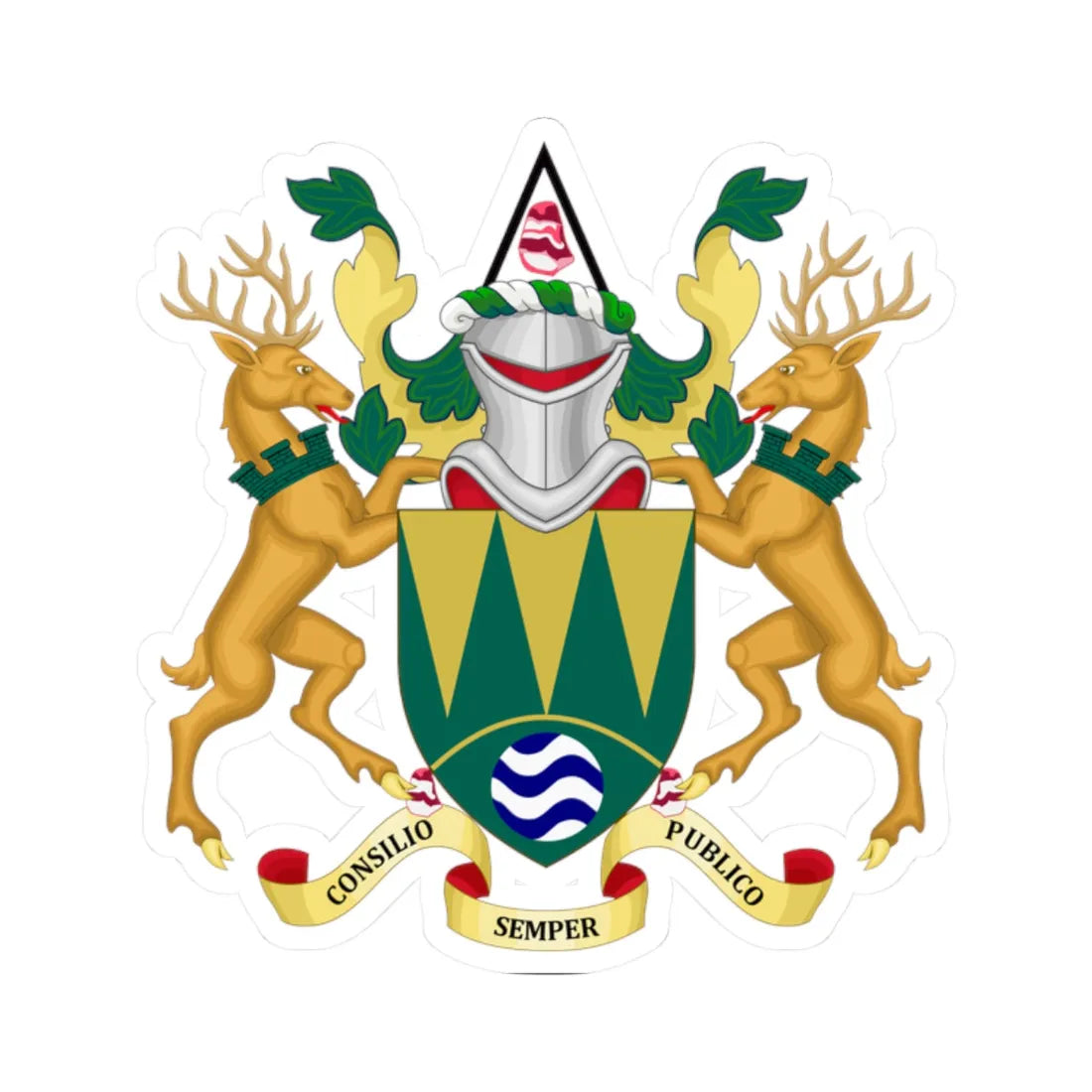 Coat of arms of High Peak (England) (Coat of Arms) STICKER Vinyl Kiss-Cut Decal 2 Inch White - The Sticker Space