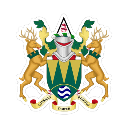 Coat of arms of High Peak (England) (Coat of Arms) STICKER Vinyl Kiss-Cut Decal 4 Inch White - The Sticker Space