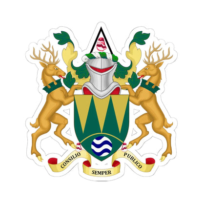 Coat of arms of High Peak (England) (Coat of Arms) STICKER Vinyl Kiss-Cut Decal 6 Inch White - The Sticker Space