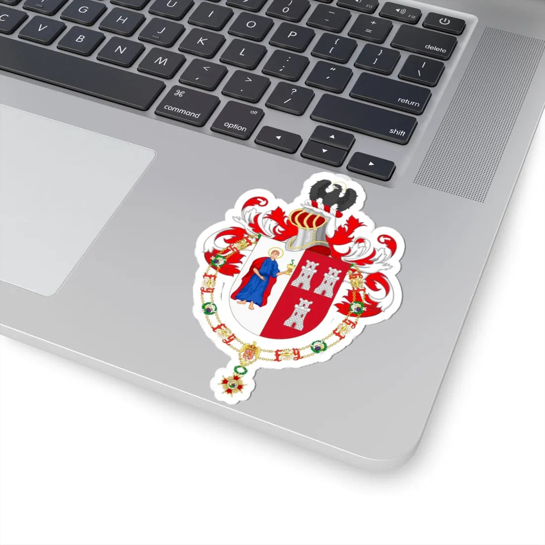 Coat of Arms of Hipólito Yrigoyen Order of Isabella the Catholic (Argentina) (Coat of Arms) STICKER Vinyl Kiss-Cut Decal - The Sticker Space