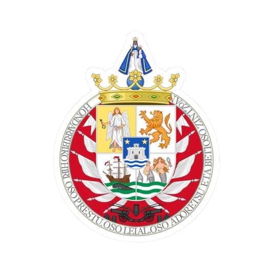 Coat of Arms of Hondarribia (Spain) (Coat of Arms) STICKER Vinyl Kiss-Cut Decal 2 Inch White - The Sticker Space