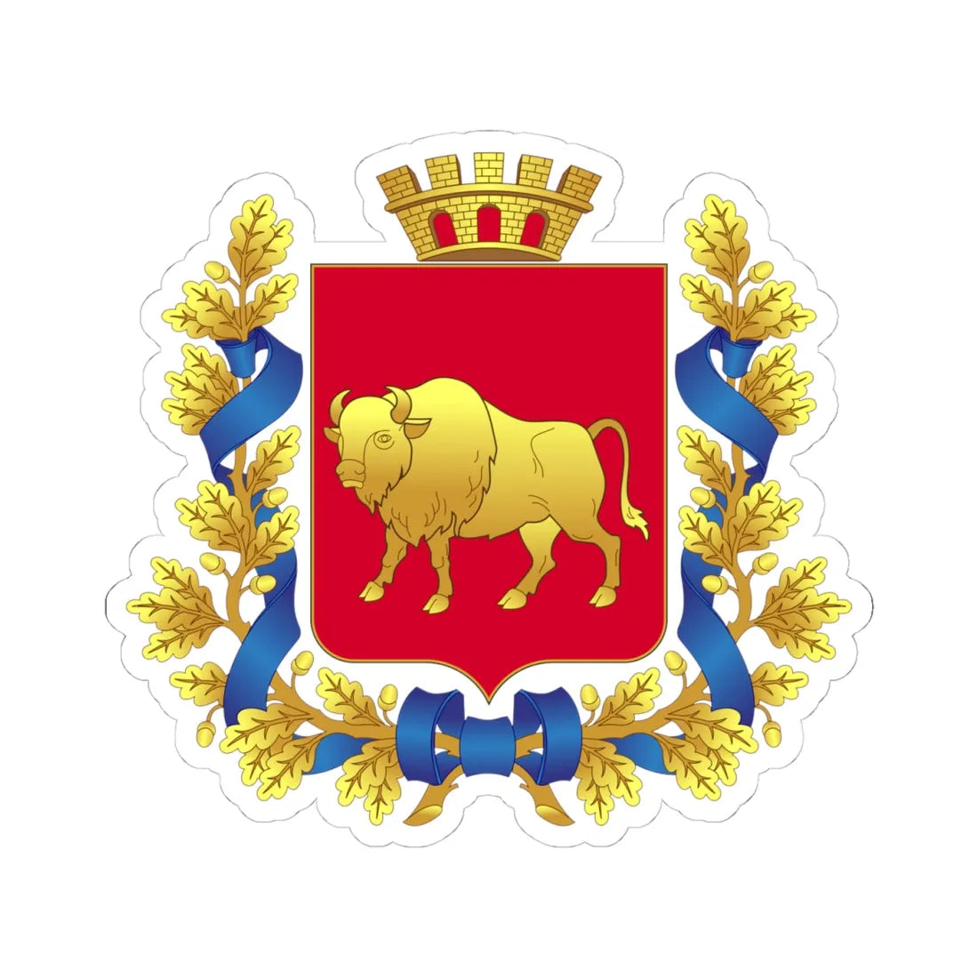 Coat of Arms of Hrodna Voblasts (Belarus) (Coat of Arms) STICKER Vinyl Kiss-Cut Decal 4 Inch White - The Sticker Space