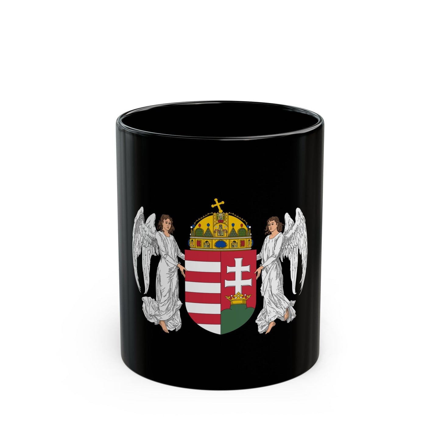 Coat of arms of Hungary (1896-1915) - Black Coffee Mug-11oz-The Sticker Space