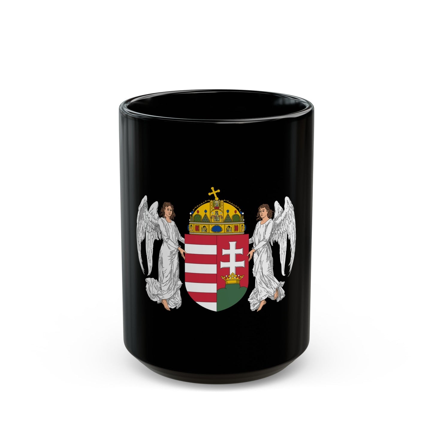 Coat of arms of Hungary (1896-1915) - Black Coffee Mug-15oz-The Sticker Space