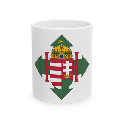 Coat of arms of Hungary (1945) - White Coffee Mug-11oz-The Sticker Space