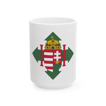 Coat of arms of Hungary (1945) - White Coffee Mug-15oz-The Sticker Space