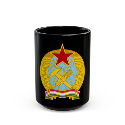 Coat of arms of Hungary (1949-1956) - Black Coffee Mug-15oz-The Sticker Space