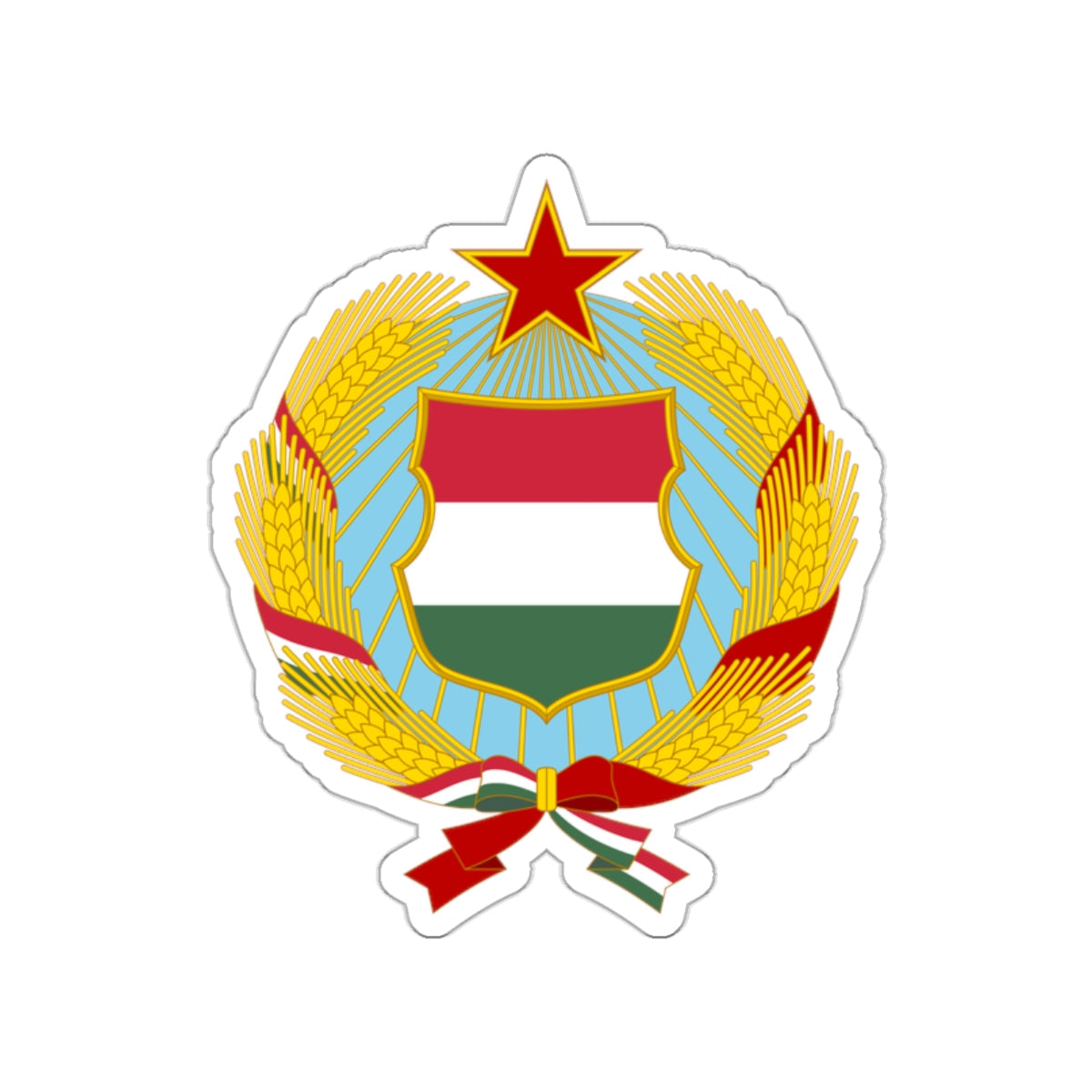 Coat of arms of Hungary (1957-1990) STICKER Vinyl Die-Cut Decal-White-The Sticker Space