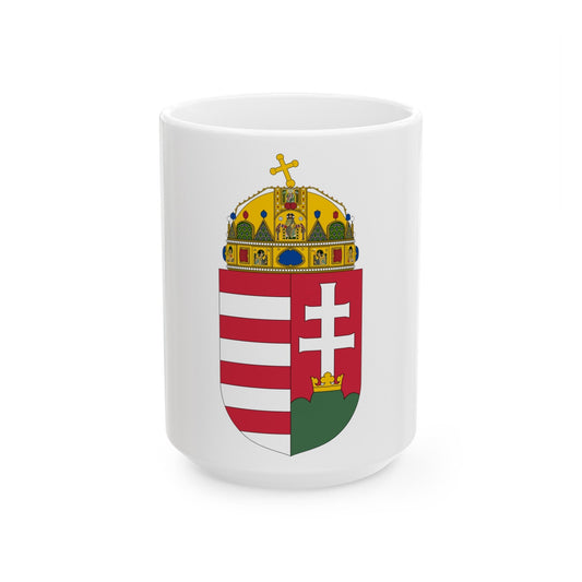 Coat of arms of Hungary - White Coffee Mug-15oz-The Sticker Space