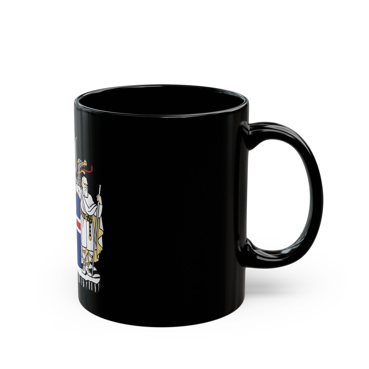 Coat of arms of Iceland - Black Coffee Mug-The Sticker Space