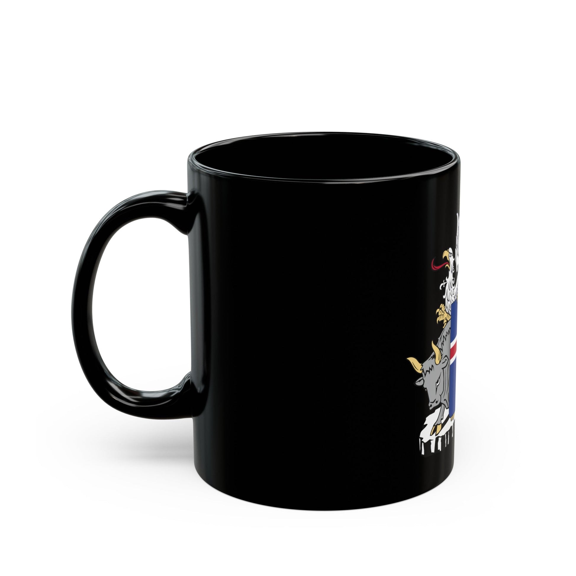 Coat of arms of Iceland - Black Coffee Mug-The Sticker Space