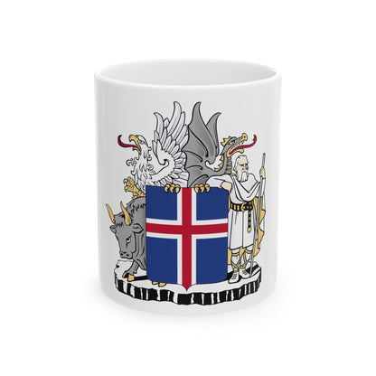 Coat of arms of Iceland - White Coffee Mug-11oz-The Sticker Space