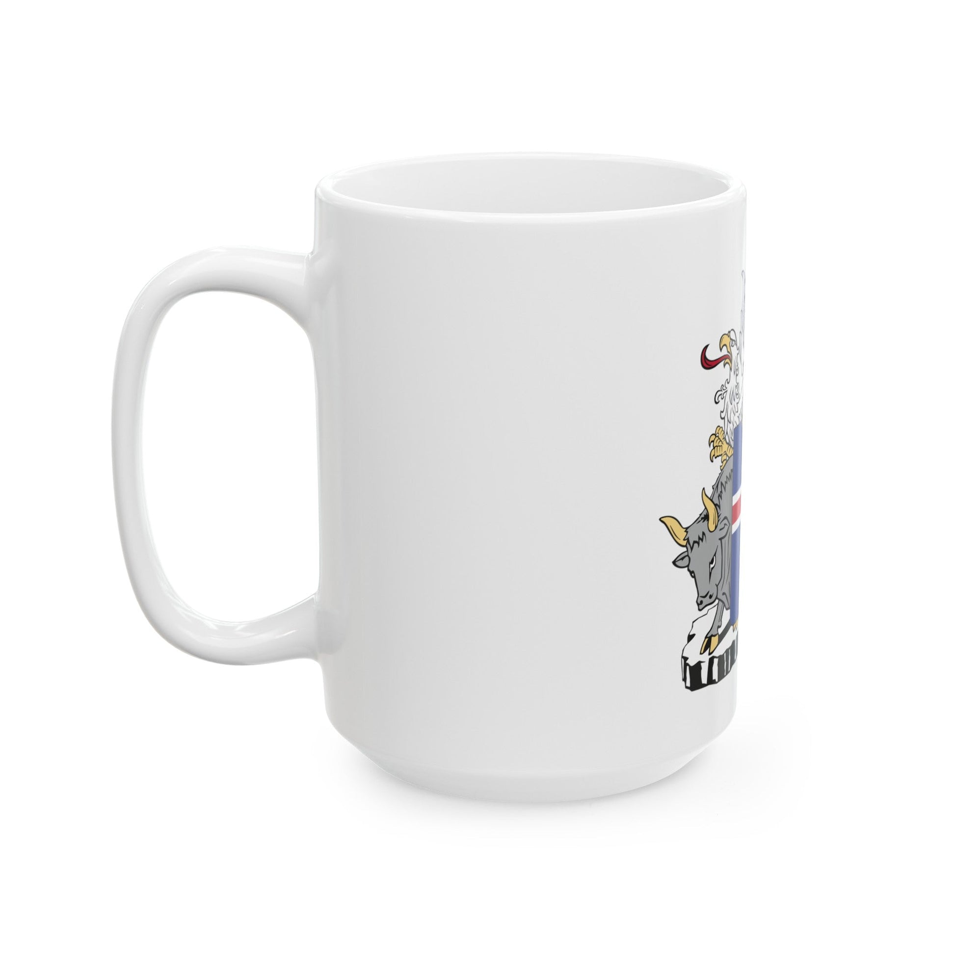 Coat of arms of Iceland - White Coffee Mug-The Sticker Space