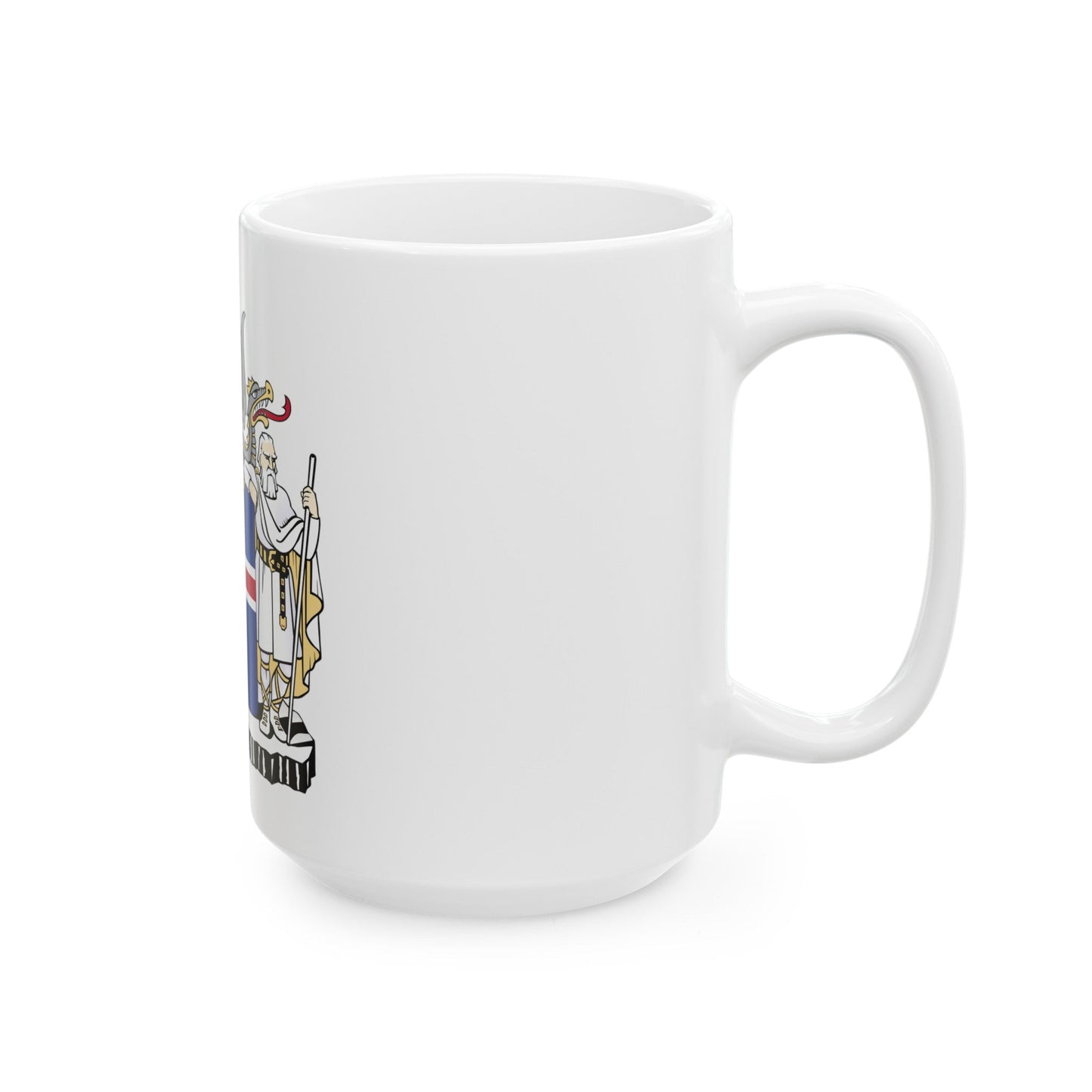 Coat of arms of Iceland - White Coffee Mug-The Sticker Space