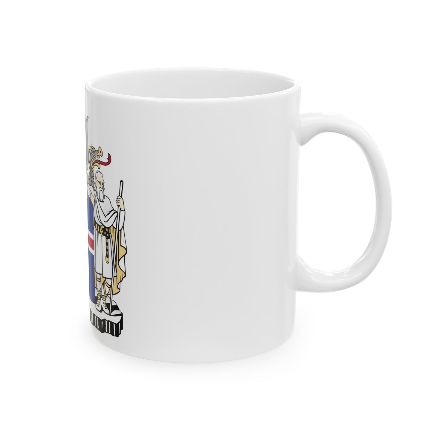 Coat of arms of Iceland - White Coffee Mug-The Sticker Space