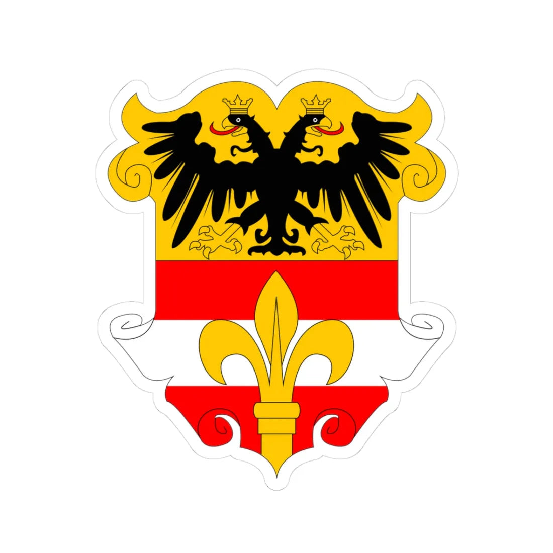 Coat of arms of Imperial Free City of Trieste (Italy) (Coat of Arms) STICKER Vinyl Kiss-Cut Decal 3 Inch White - The Sticker Space