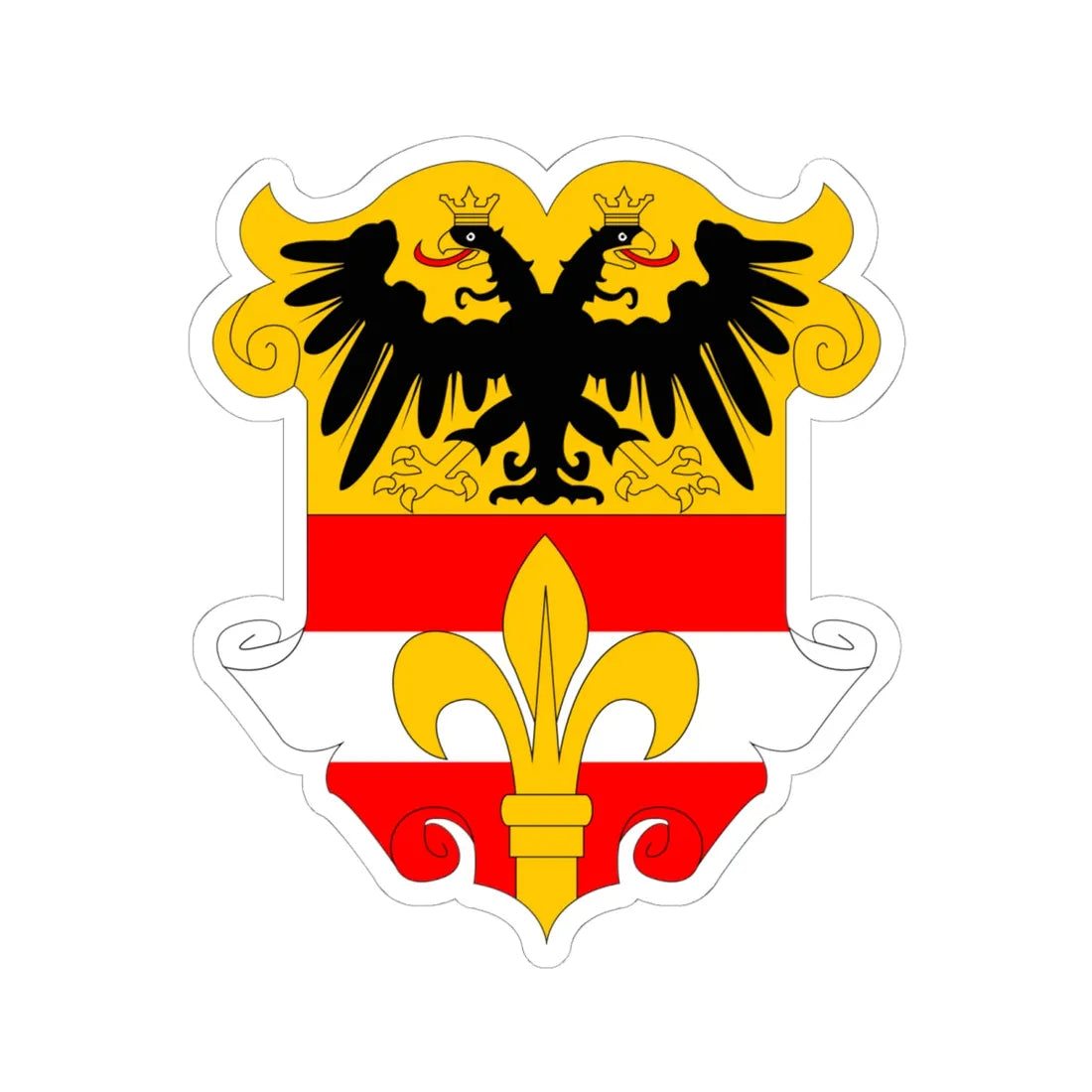 Coat of arms of Imperial Free City of Trieste (Italy) (Coat of Arms) STICKER Vinyl Kiss-Cut Decal 6 Inch White - The Sticker Space
